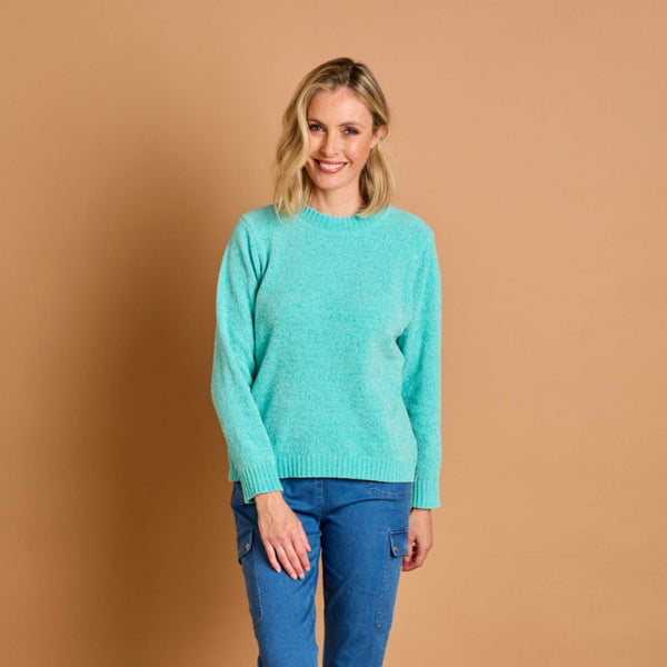 Plain Chenille Jumper Light Turquoise