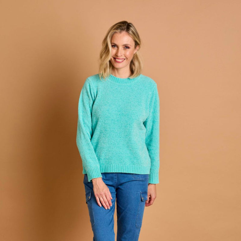 Plain Chenille Jumper Light Turquoise