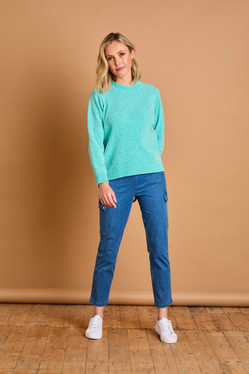 Plain Chenille Jumper Light Turquoise