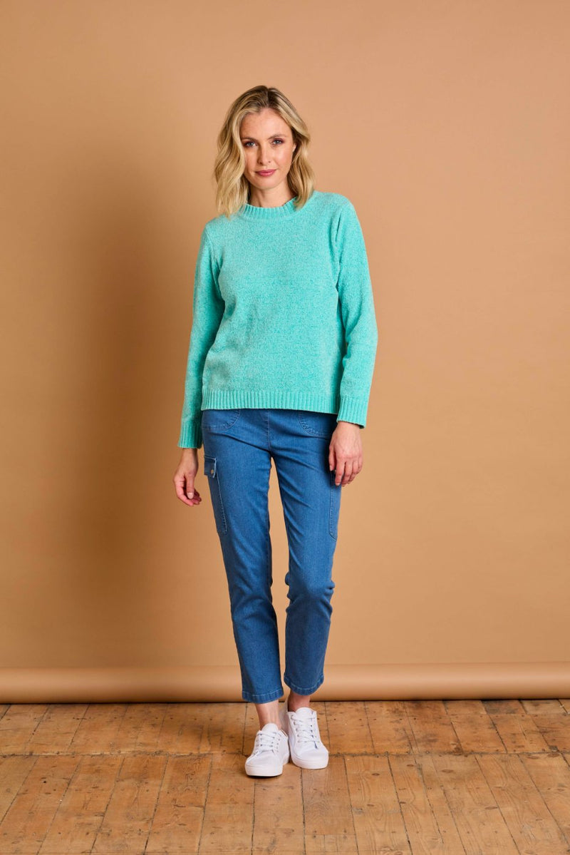 Plain Chenille Jumper Light Turquoise