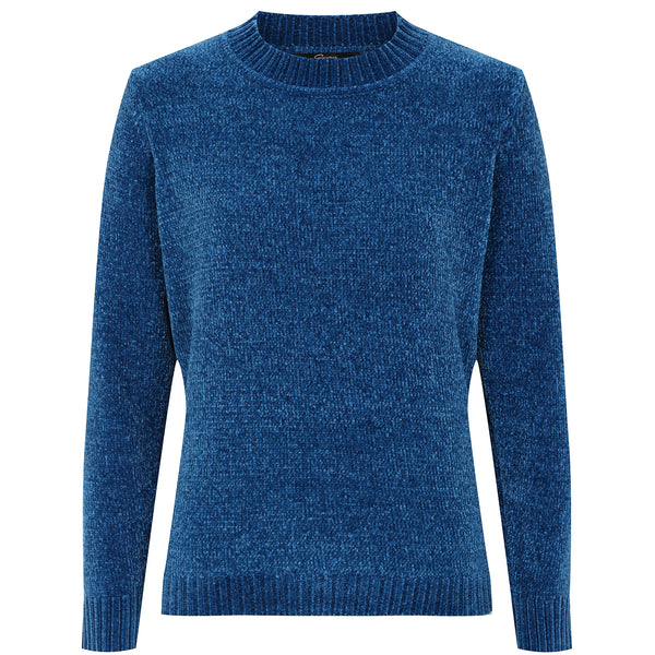 Plain Chenille Jumper Blue