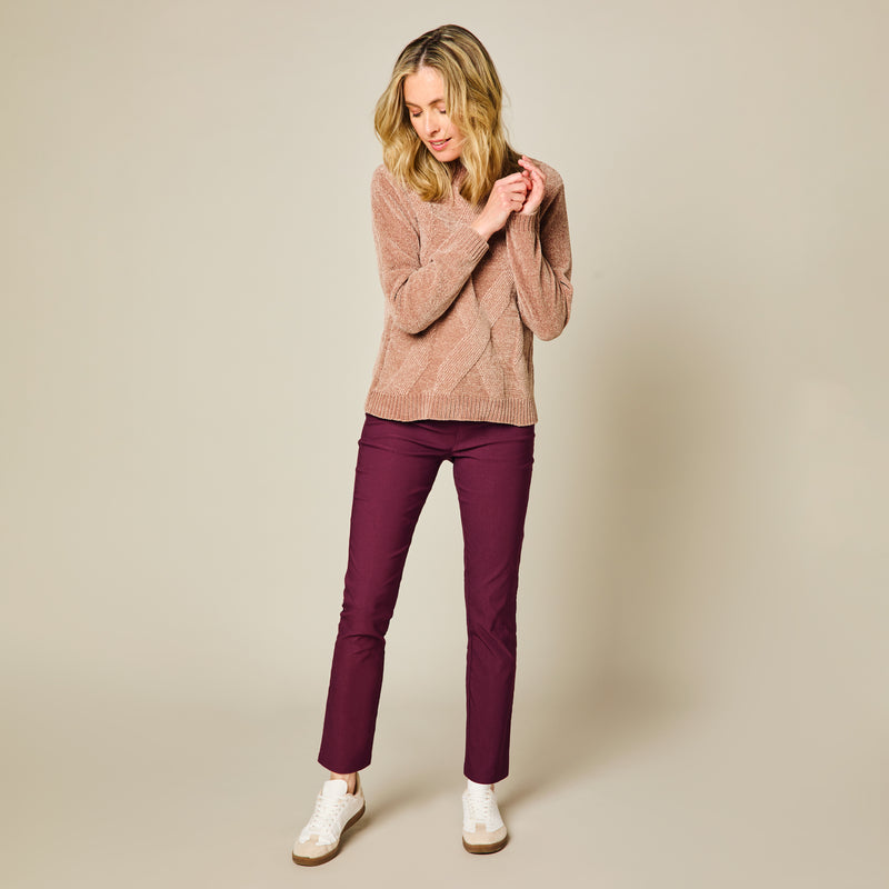 Patterned Chenille Jumper Oatmeal