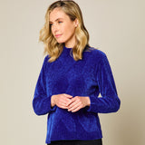 Patterned Chenille Jumper Royal Blue