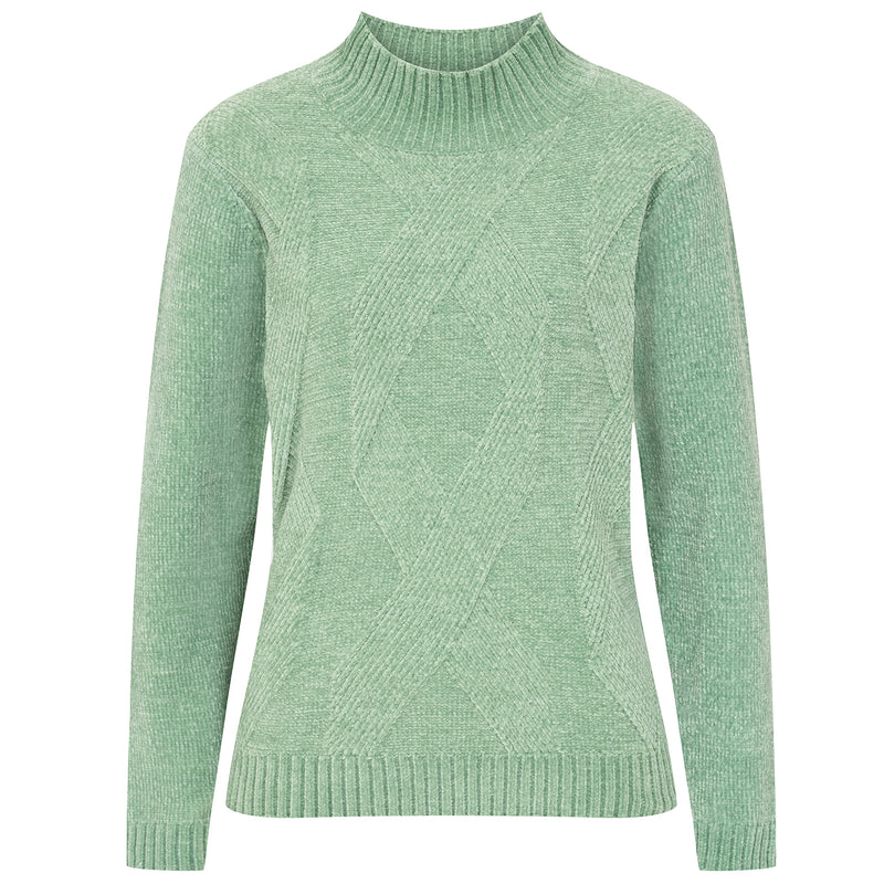 Patterned Chenille Jumper Light Green