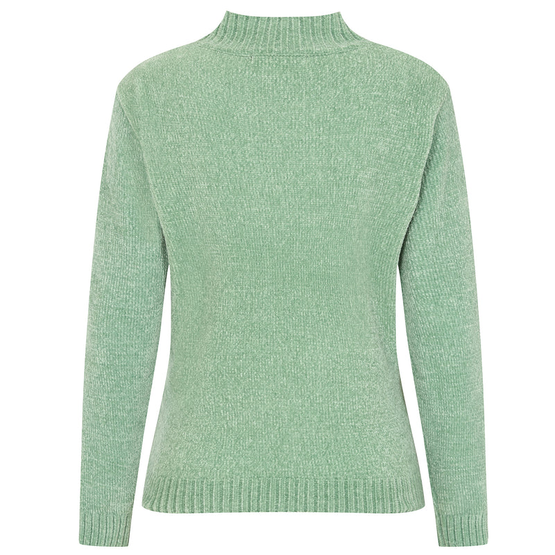 Patterned Chenille Jumper Light Green