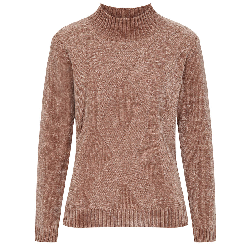 Patterned Chenille Jumper Oatmeal