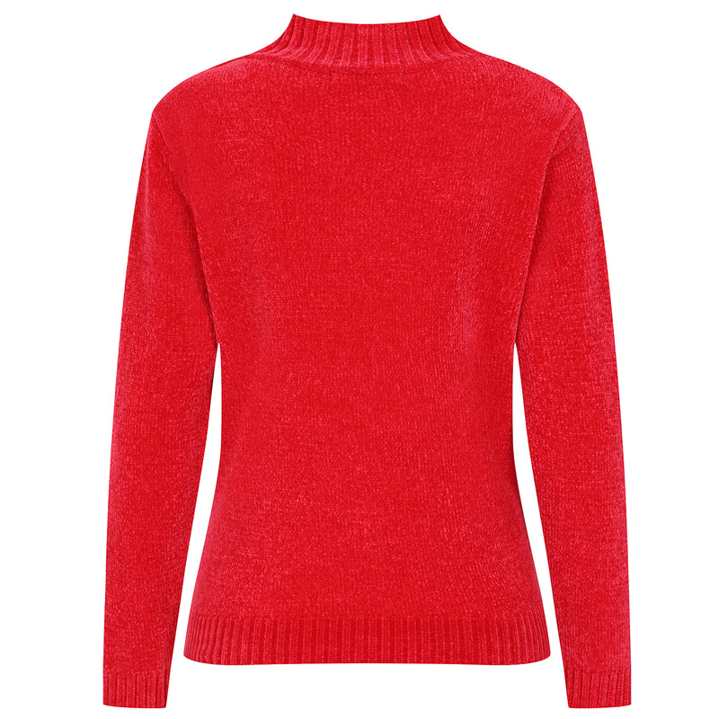 Patterned Chenille Jumper Raspberry