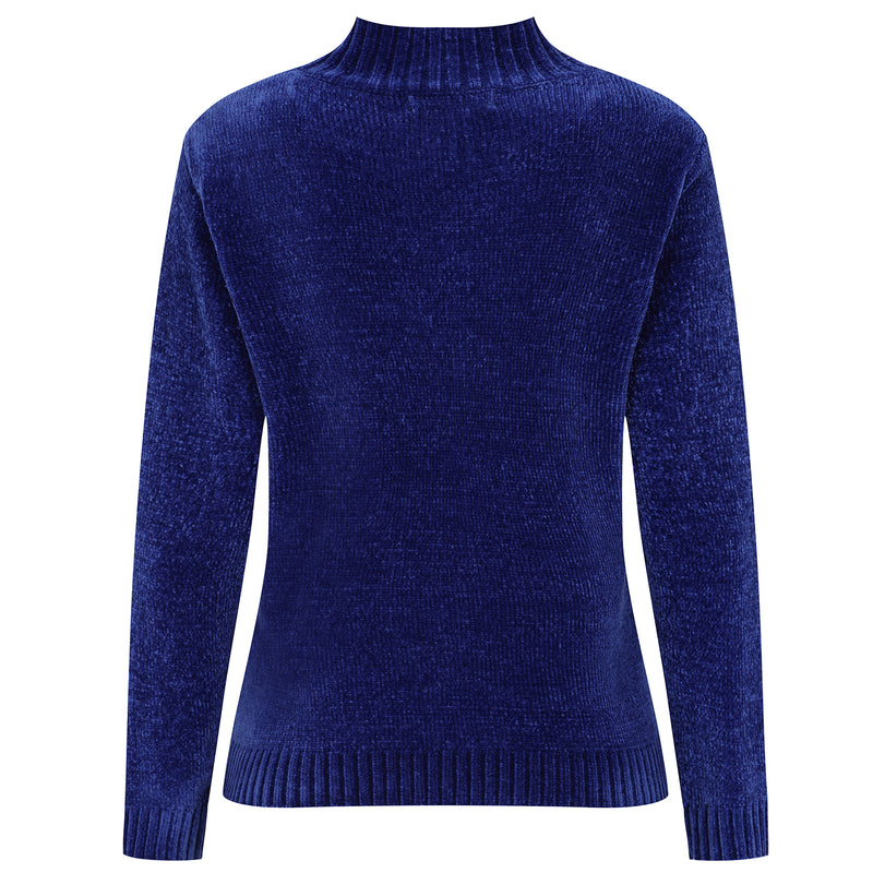 Patterned Chenille Jumper Royal Blue