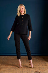 Cropped Plain Coatigan