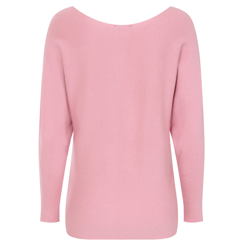 Sequin Hearts Batwing Jumper Blush Pink