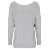 Sequin Hearts Batwing Jumper Silver Grey