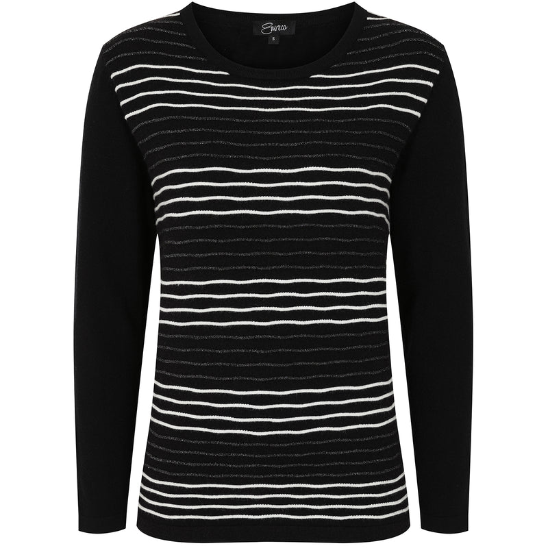 Sparkle Stripe Jumper Black/White