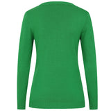 Diamante Tape Neck Trim Jumper Green