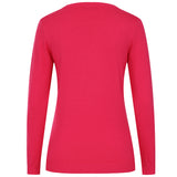 Diamante Tape Neck Trim Jumper Hot Pink