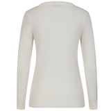 Diamante Tape Neck Trim Jumper Ivory