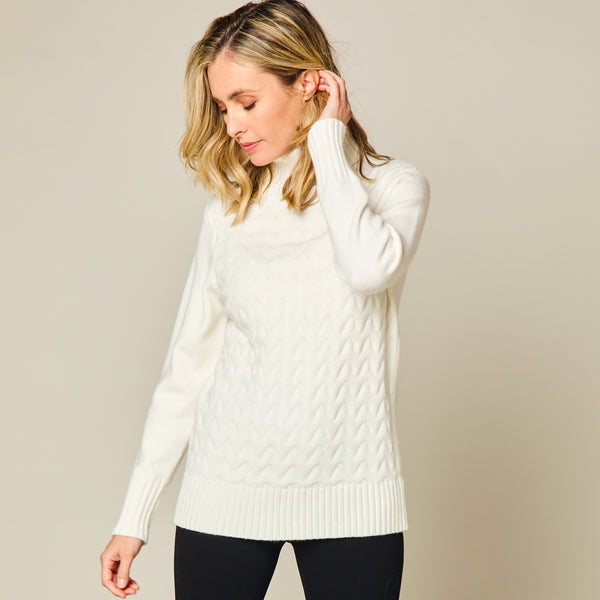 Chunky Roll Neck Jumper Ivory