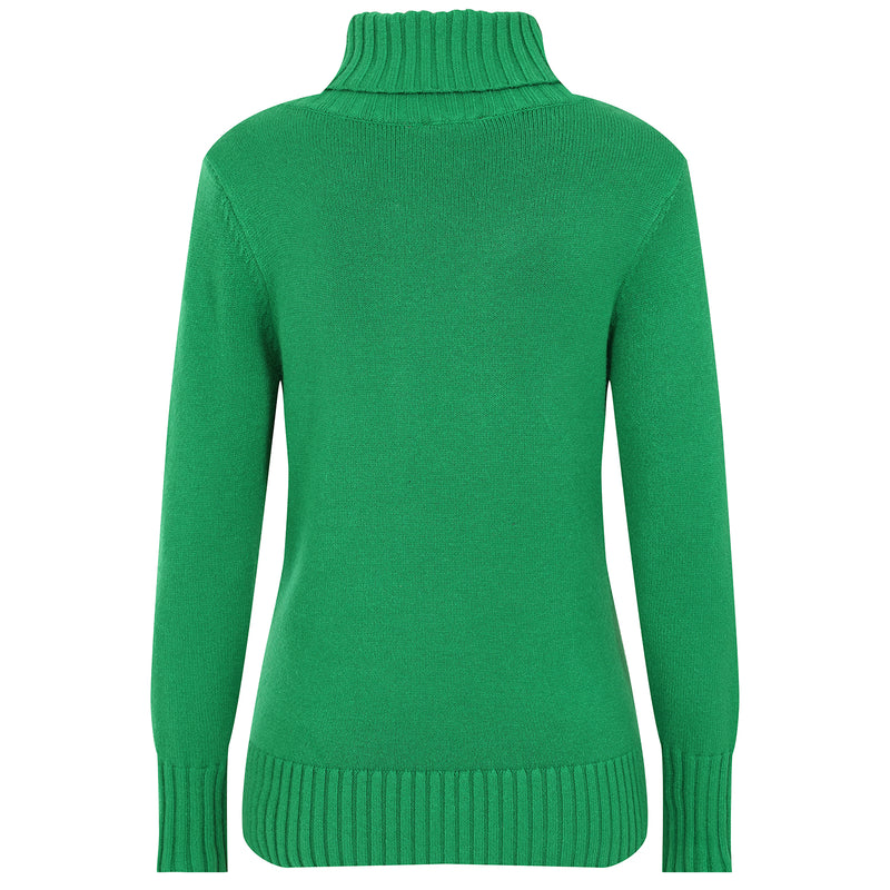 Chunky Roll Neck Jumper Green