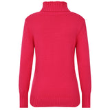 Chunky Roll Neck Jumper Hot Pink