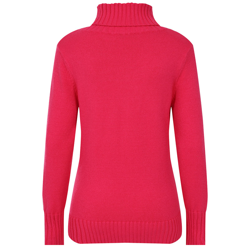 Hot pink roll neck jumper online