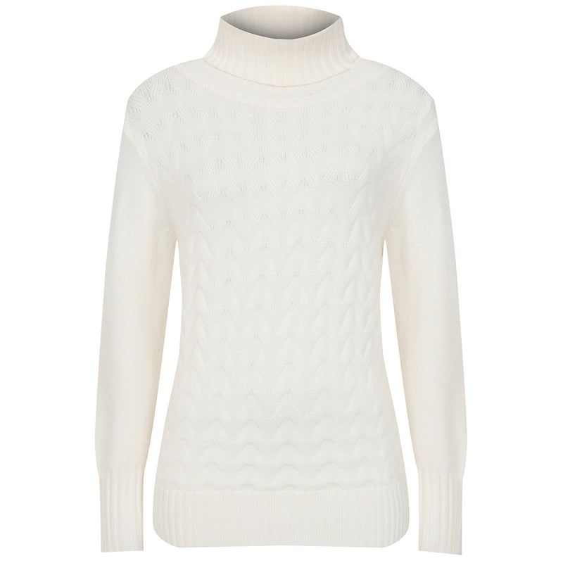 Chunky Roll Neck Jumper Ivory