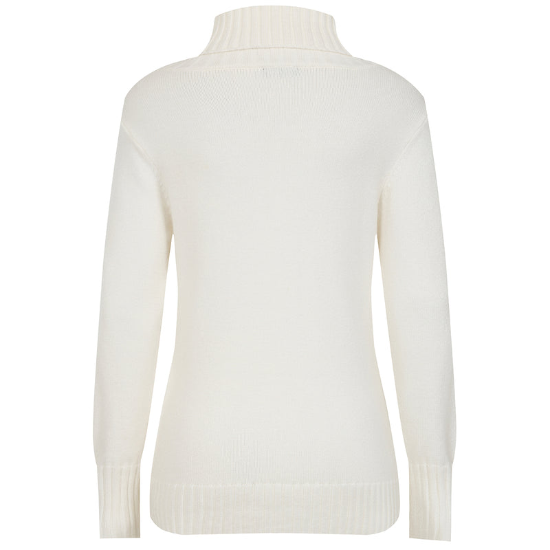 Chunky Roll Neck Jumper Ivory