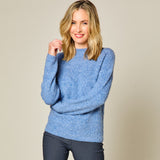 Marl Pointelle Jumper Blue