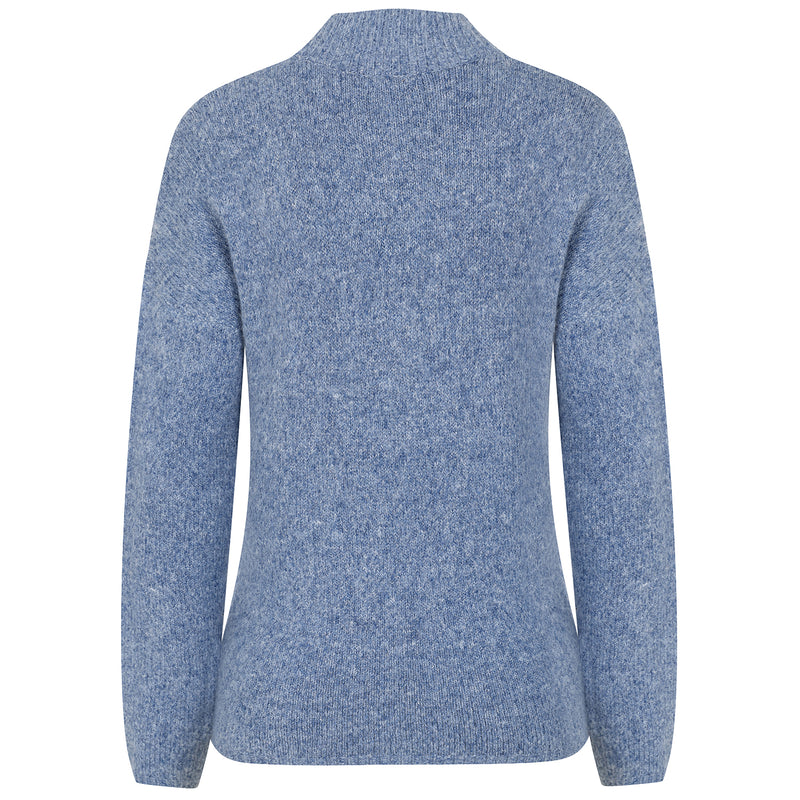 Marl Pointelle Jumper Blue