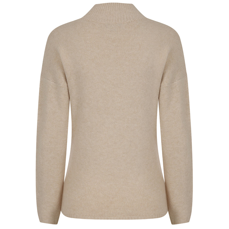 Marl Pointelle Jumper Oatmeal