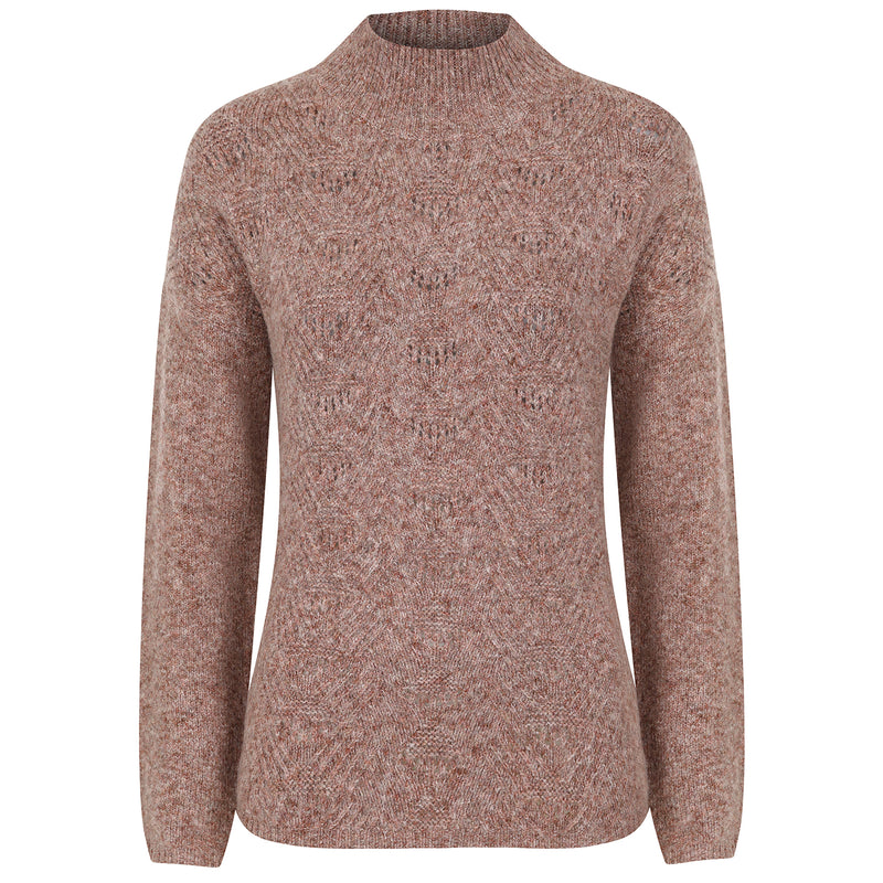 Marl Pointelle Jumper Rust