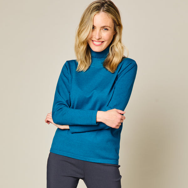 Basic Roll Neck Jumper Teal