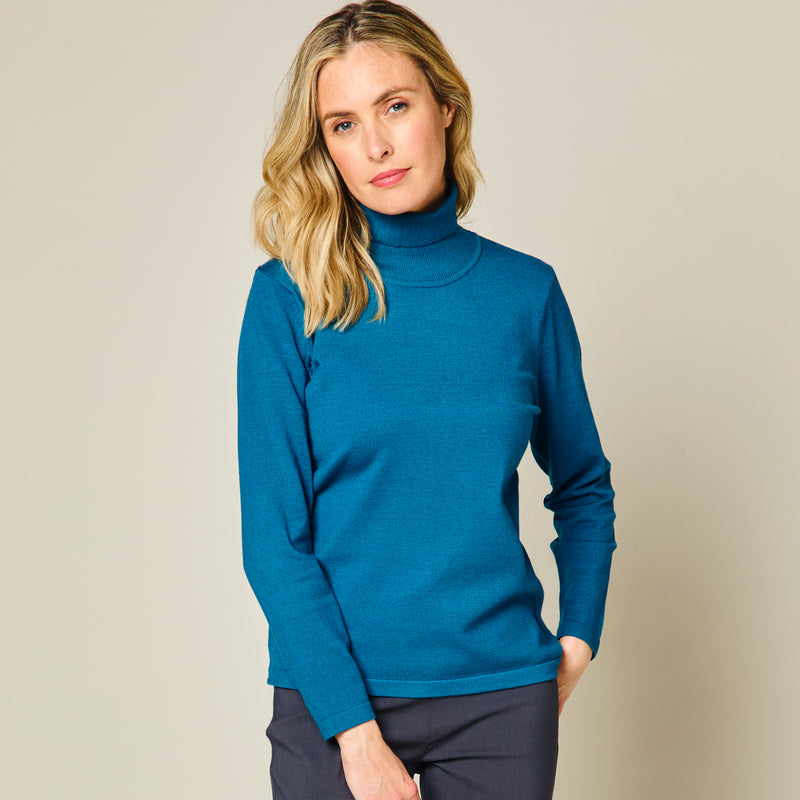 Basic Roll Neck Jumper Teal