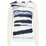 Horizontal Zig Zag Stripe Jumper White/Navy