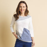 Patchwork Tape Yarn Jumper Ivory/Grey