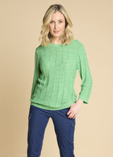 Plain Stitch Detail Jumper Green