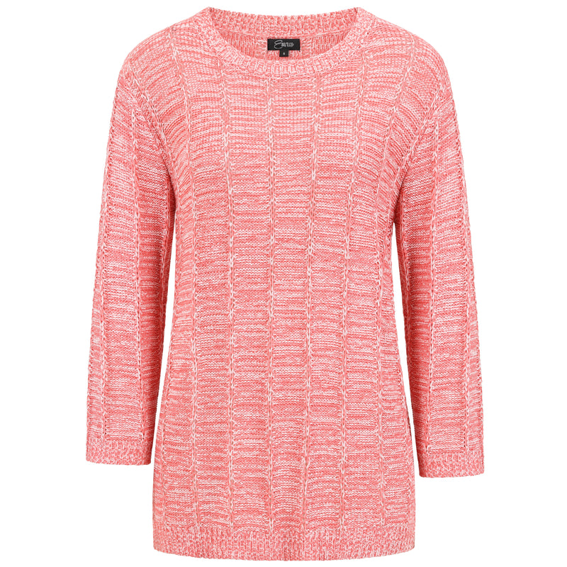 Plain Stitch Detail Jumper Pink