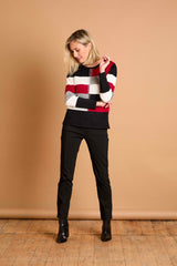 Colour Block & Heat Seal Jumper Red/Black