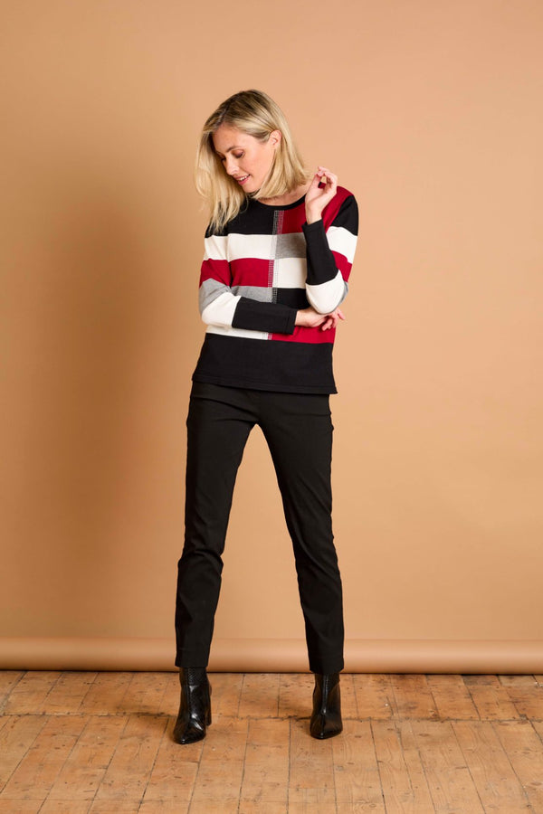 Colour Block & Heat Seal Jumper Red/Black
