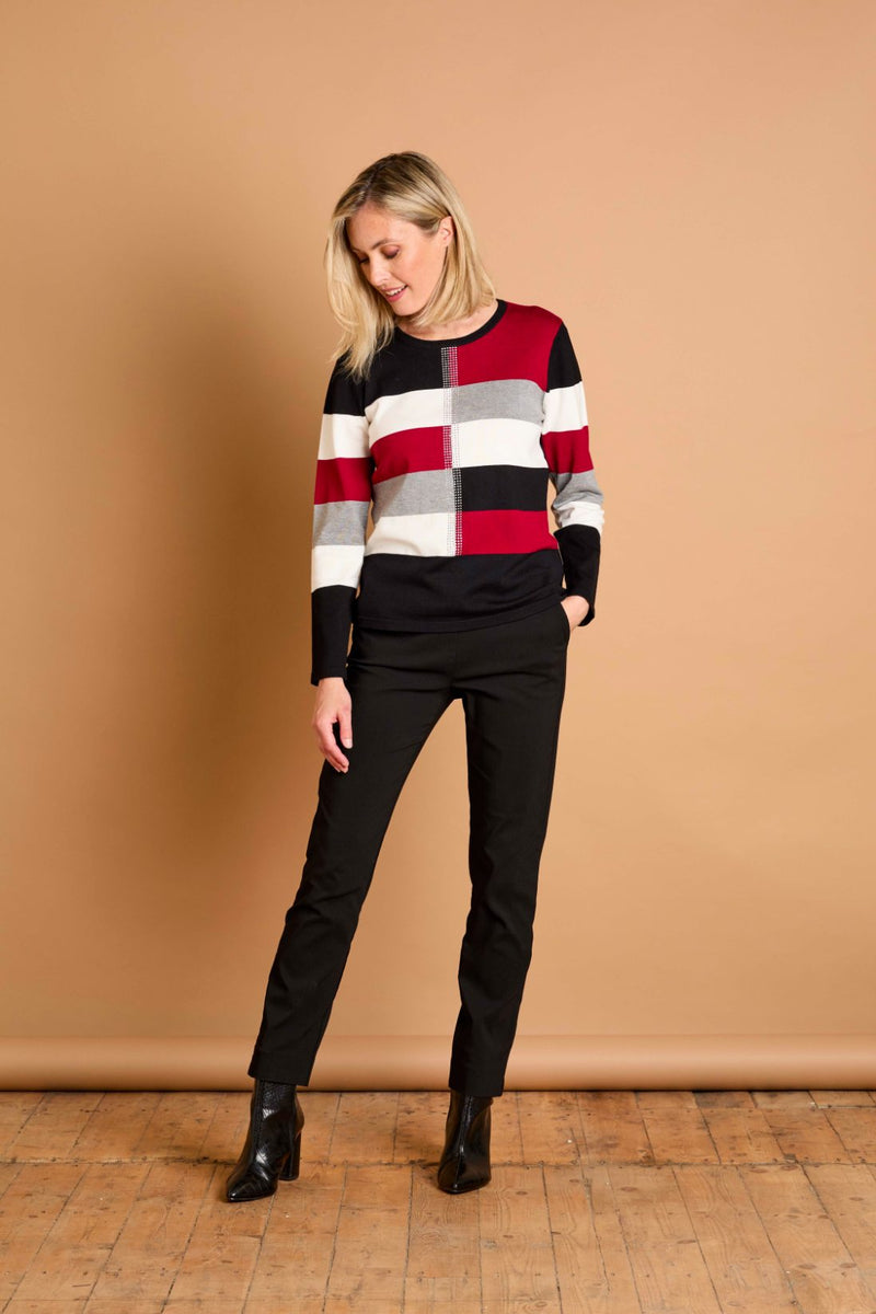 Colour Block & Heat Seal Jumper Red/Black