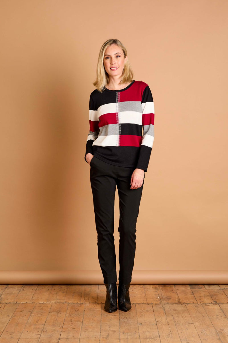 Colour Block & Heat Seal Jumper Red/Black