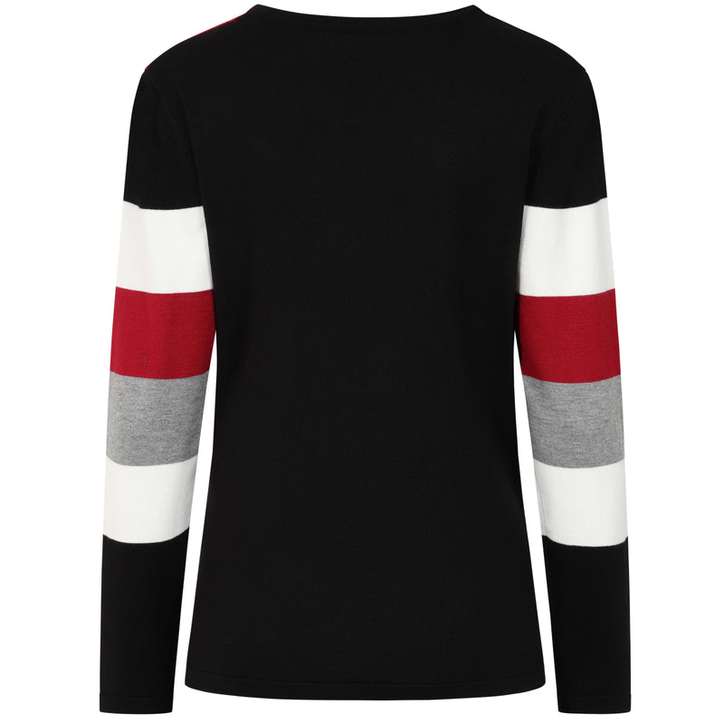 Colour Block & Heat Seal Jumper Red/Black