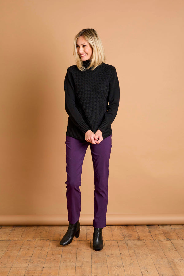 Cable Front Chunky Roll Neck Jumper