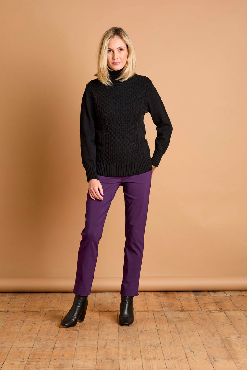 Cable Front Chunky Roll Neck Jumper