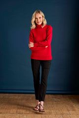 Cable Front Chunky Roll Neck Jumper