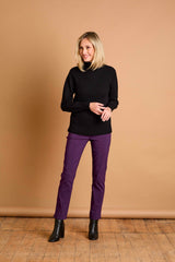 Cable Front Chunky Roll Neck Jumper Black