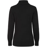 Cable Front Chunky Roll Neck Jumper Black