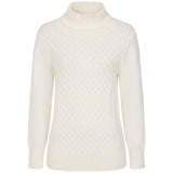 Cable Front Chunky Roll Neck Jumper Ivory