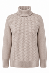 Cable Front Roll Neck Jumper
