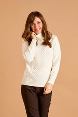 Cable Front Chunky Roll Neck Jumper