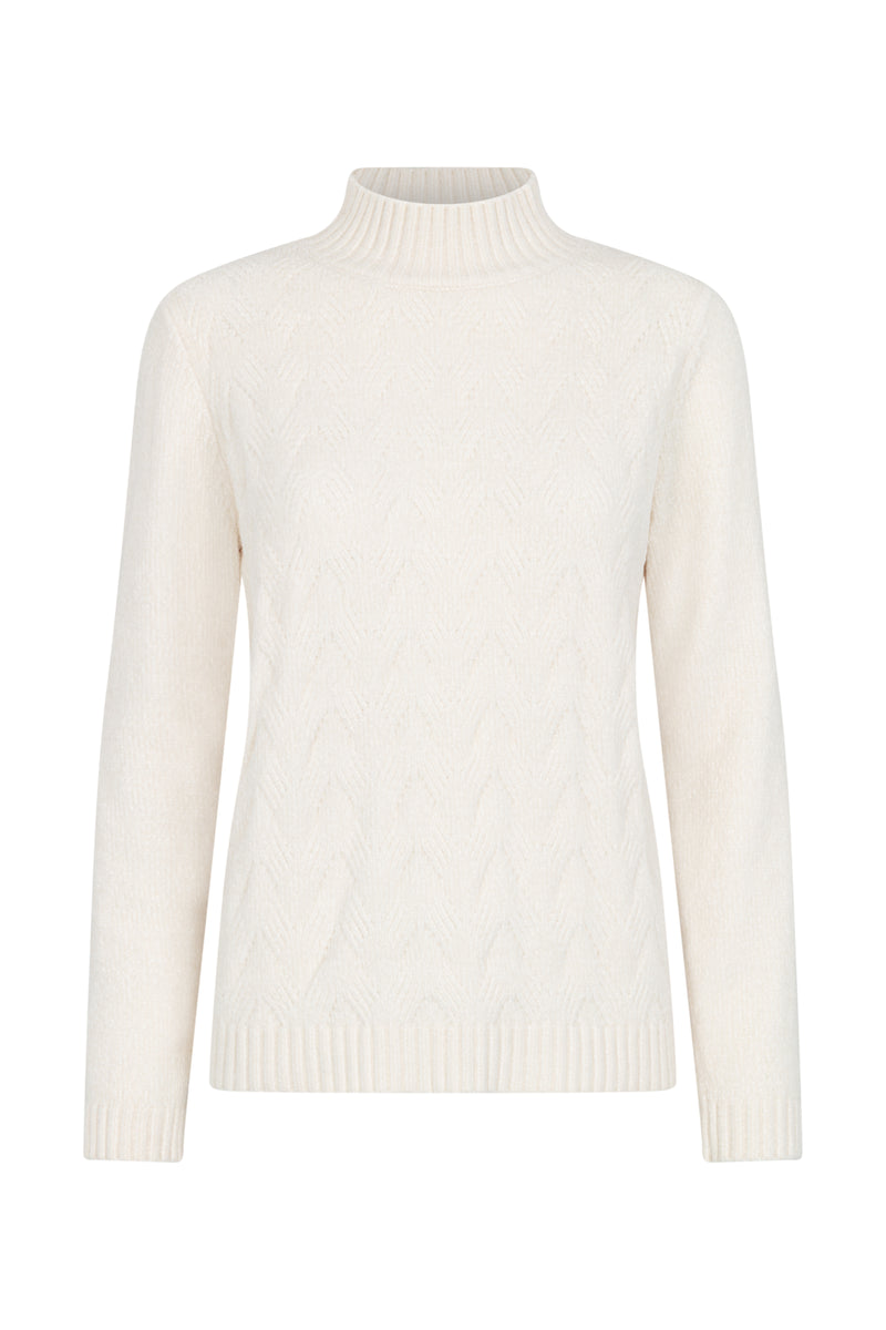 Chenille Cable Front Turtle Neck Jumper