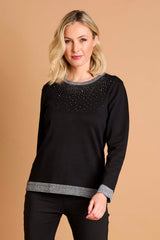 Heat Seal Sparkle Neckline Jumper